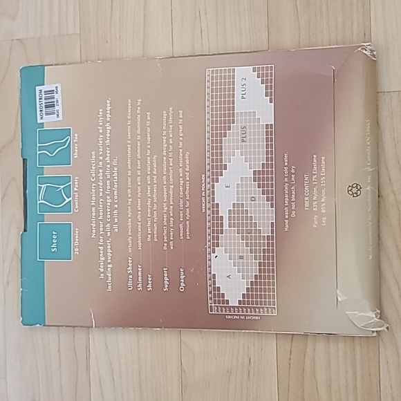 Nordstrom Sheer Control Top Pantyhose Sheer Toe Black Size C - Picture 3 of 7